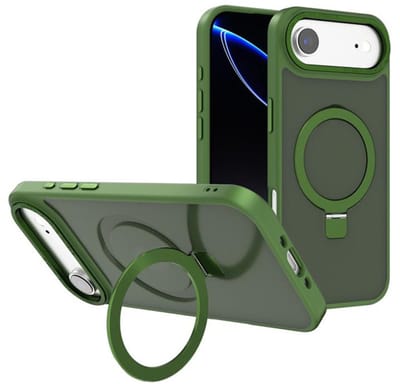 Backcover met onzichtbare standaard [Compatibel met MagSafe] Schokbestendig Hoesje - Geschikt voor: Apple iPhone 17 Air - Groen