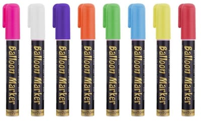 Feestdecoratie – Ballonnen – Ballonstiften Set – Multicolor – 8 Stuks