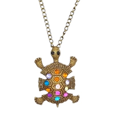 Rhylane – Ketting Met Schildpad Hanger-  L 62 cm – Hanger 4 x 2.7 cm