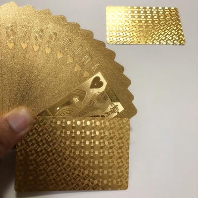 Speelkaarten set waterbestendig – Plastic kaarten set voor poker – Goud