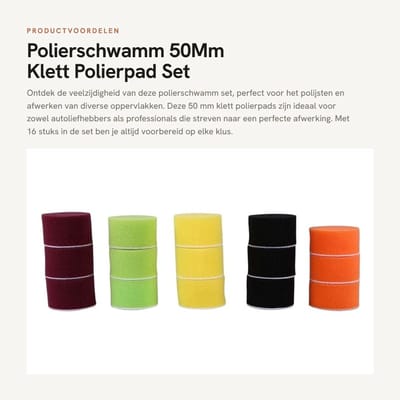 Dailygoods- Polierschijf 50mm - Polijstpads 16 Stuks - Kleefschijf - Polijstpad Set - Voor Air Sander - M6X1 Draad