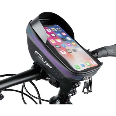 ESLNF Harde Telefoonhoes Fietstas Stuurtas Waterdicht Grote Capaciteit Touchscreen Compatibel Fietsaccessoires gray