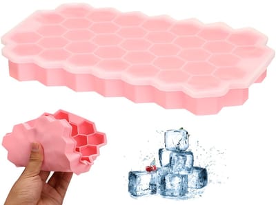 Ijsblokjesvorm met deksel, siliconen ijsblokjesvormpjes, ijsblokjesvorm met deksel, ijsblokjesbakjes, ijsvormen voor vriezer, whisky, cocktail en drank, roze