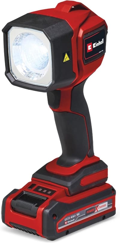 Draagbare LED Accu Lamp tot 350 Lumen met Draaibare Lampkop en Lichtbereik van 30m