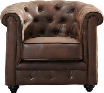 Vente-unique Fauteuil CHESTERFIELD van microvezel met vintage look