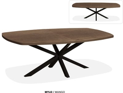 Maxfurn - Deens ovale uitschuiftafel 180/238cm | Zeer krasvast | Kleur: Mokka