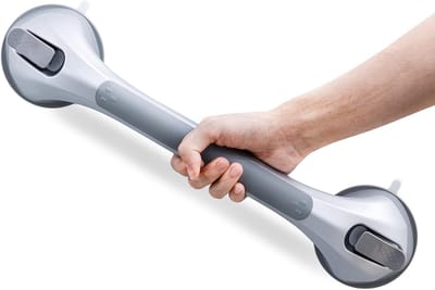 Shower gripper 43cm in zilver voor veilige en stevige bevestiging in de badkamer