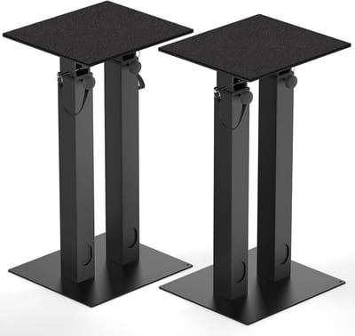 Luidsprekerstandaards - Vloerstandaards Speaker Mounts - Verbeter Geluidservaring - 9 Hoogteverstellingen - 42-74.5 cm - Zwart