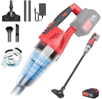 Cellista Handstofzuiger Draadloos 2-in-1 - Auto Stofzuiger - Kruimeldief - Accu Stofzuiger 21V 0,6L - Compact en Krachtig voor Auto en Thuis