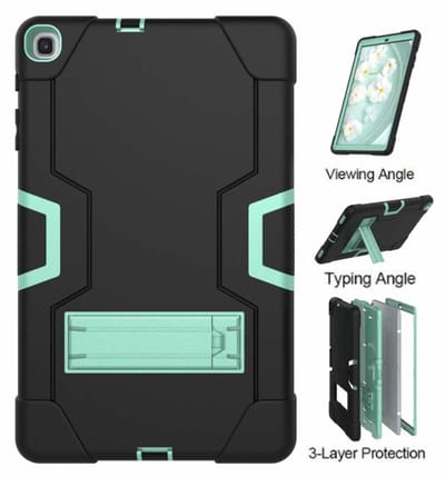 Hoes Geschikt voor Samsung Galaxy Tab A 10.1 (2019) Kickstand Armor hoes - Mint Groen