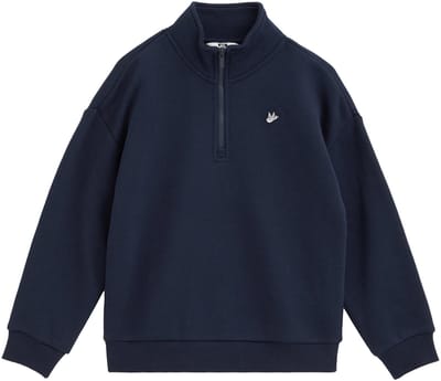 WE Fashion Jongens sweater met quarter-zip en embroidery