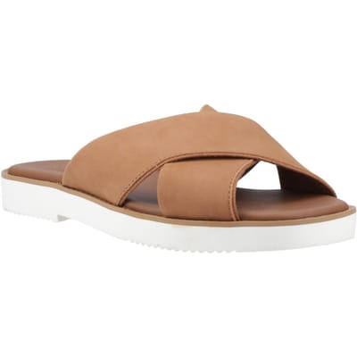 TOMS Mae Crossover Leren Damessandalen Bruin