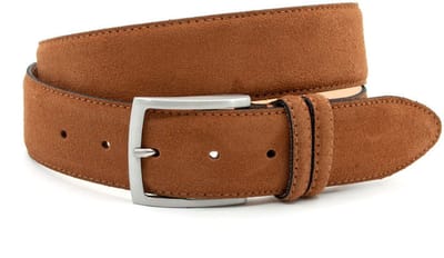 Suede heren riem cognac 4 cm breed - Suède - Suède riem - Verstelbaar - Maat 85