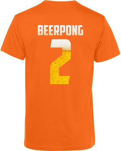 T-shirt Beerpong 2 | Koningsdag kleding | Oranje Shirt | Oranje | maat XS