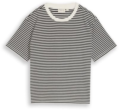 Tom Tailor Denim - T-shirt met boxy pasvorm - Maat XXL - black white stripe