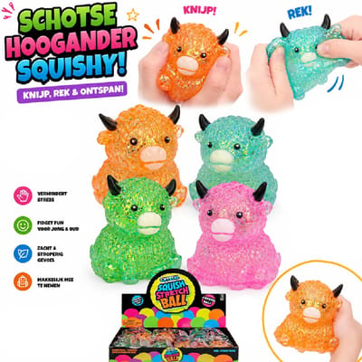 Schotse Hooglander Squishy - Suikergel - 1 exemplaar - Slow Rising - Maltose - Fidget Toys - 9 cm