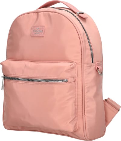 Charm London Odeon Rugzak Dames - Dagrugzak met verstelbare schouderband - Tas van Nylon en Polyester met ritssluiting - Oudroze