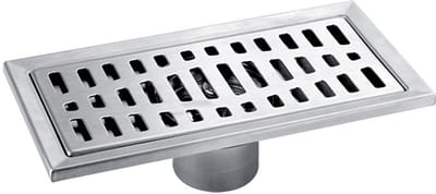 Vloerafvoerputje van roestvrij staal 20x10 cm – Rechthoekig vloerafvoerputje met verwijderbaar filter dat verstoppingen voorkomt, geschikt voor keukens, badkamers, wasruimtes, garages en kelders.