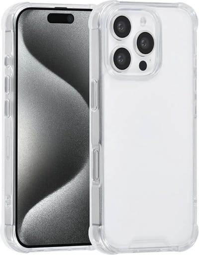 Multimedia & Accessoires Anti-Shock Back Cover Case geschikt voor Apple iPhone 16 Pro - TPU & Harde Plastic - Schokabsorberend & Schokbestendig - Transparant