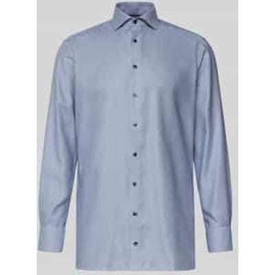 Olymp Luxor Overhemd Print Structura Blauw - Maat 40 - Heren - Overhemden Formeel