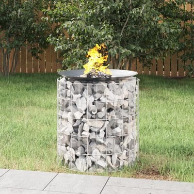 Schanskorf Haard - Vuurkorf Buiten - Terras Verwarmen - Stabiele Constructie - Ø 50 cm - Zilverkleurig