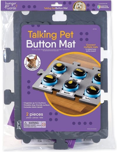 Hunger For Words Talking Pet Knoppen Mat - Hondenspeelgoed - Grijs Zwart