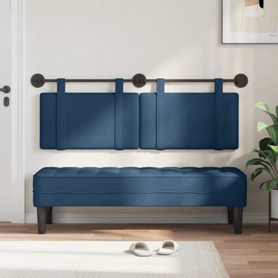 vidaXL - Hangend - hoofdbord - Blauw - Stof