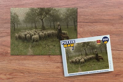 Puzzel Herderin met kudde schapen - Schilderij van Anton Mauve - Legpuzzel - Puzzel 500 stukjes