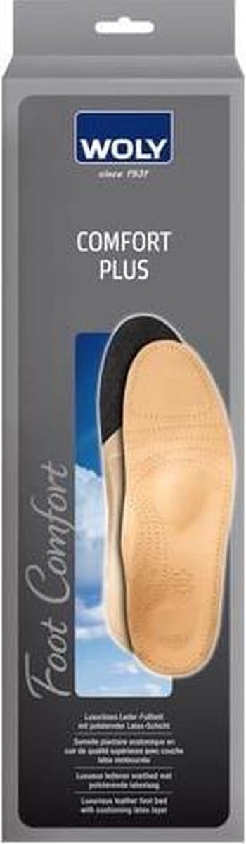 Woly Comfort Plus Heren - Lederen inlegzool met dempend latexschuim - Maat 46