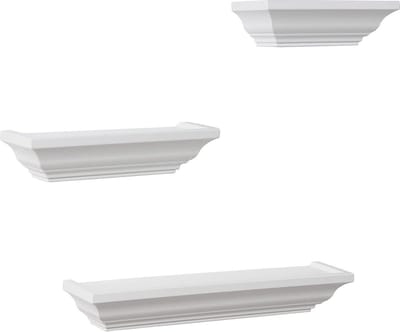 Wandplankenset in barokstijl - Zwevende planken - Decoratief display - Hoogwaardig MDF - Vochtbestendig - 45,7 cm, 30,4 cm, 25,4 cm