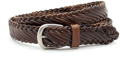 Heren riem bruin - Gevlochten leren riem 3cm handgemaakt - Leer - Gevlochten riem - Casual - Maat 95