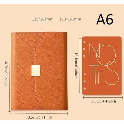 Carnet de notes rechargeable A6, bloc-notes vintage en cuir PU de qualité supérieure, journal de voyage classique, carnet de notes, fournitures de bureau marron
