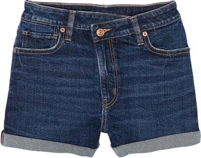 Livano Korte Broek Dames - Spijkerbroek - met Zakken - Volwassenen - Jongens - Shorts - Donkerblauw - Maat S