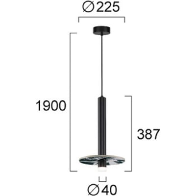 Viokef LED hanglamp Leandros, zwart, Ø 40 cm, kunststeen/metaal
