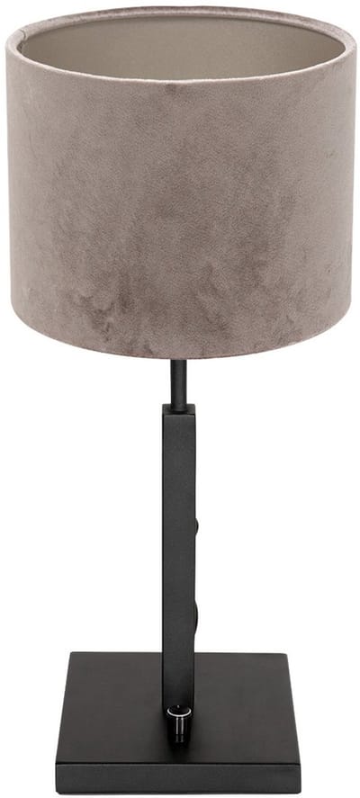 Zwarte tafellamp Stang 8163ZW van Steinhauer met draai schakelaar, metaal en textiel, Ø 20 cm, modern design voor binnengebruik