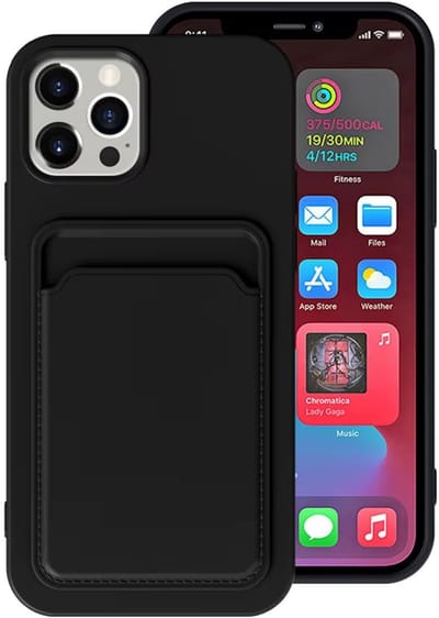 Luxe stevig en zacht TPU telefoonhoesje geschikt voor iPhone 16 Pro – Frosted beschermhoesje met kaartvak – slank & duurzaam