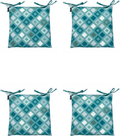 Madison - Zitkussen - Universeel - 4 stuks - 46 x 46 cm - Grids Sea Blue - Tuin