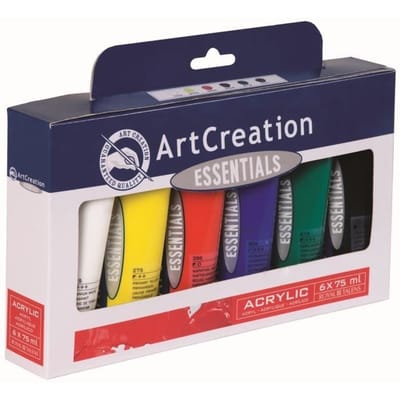 Set de Peinture Acrylique - Artcreation - 6 Tubes 75ml - Bleu - Finition Satiné pur