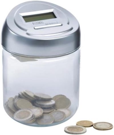 Digitale Spaarpot voor Munten met LCD Display - Automatische Telling 150 x 100 mm