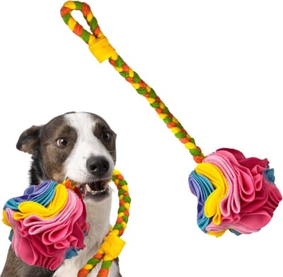 Snuffelbal Hond - Voederspel Traktatie - Mentale Stimulatie - Huidvriendelijk Materiaal - 42 x 1 x 72 mm - Roze