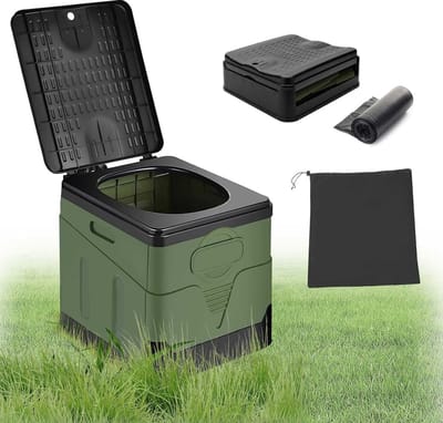 Camping Toilet Foldable Mobile Dry Separator Toilet with 12 Organic Toilet Bags Very Stable Toilet Mobile Folding Toilet for Outdoor Camping Gadgets
