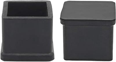 Vierkante Rubberen Dopjes voor Meubelpoten Zwart 20x20mm - 10 Stuks