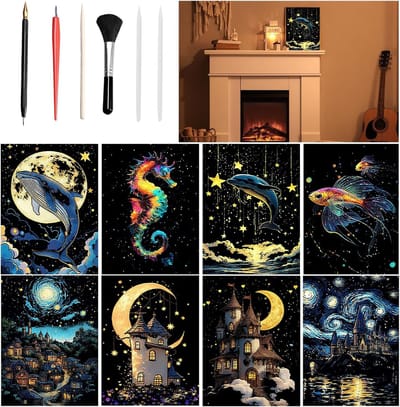 Creatieve Krabkunst Set voor Kinderen en Volwassenen, 8 Stuks Luminous Rainbow Krabben, Ideaal voor Kunstprojecten en Knutselen