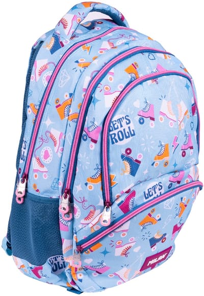 Milan Schoolrugzak Met Wielen 4 Ritsen 2 Special Series 25l Blauw Kinderen