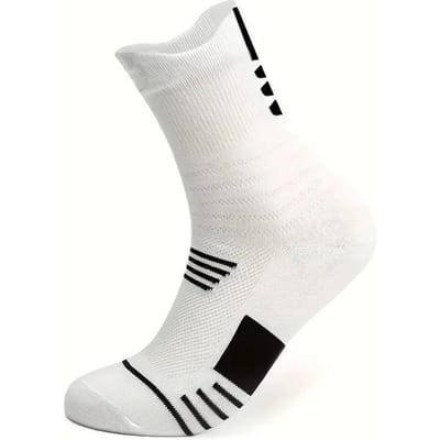 10 Paires Chaussettes de Sport Respirantes en Coton Homme Fibre de Bambou Automne Hiver Chaussettes Homme Absorption de la Sueur Désodorisant Chaussettes Business Single code white