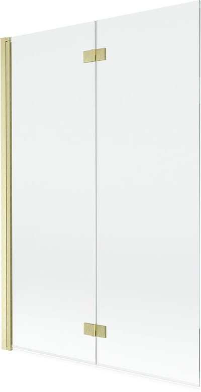 Mexen Mist badwand 2-delig links 120 x 150 , transparant, geborsteld goud - 8A9-120-002-55-00-L