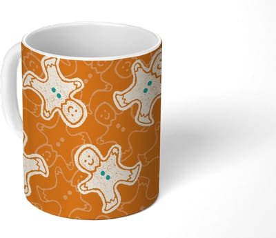 Mok - Koffiemok - Patronen - Gingerbread - Koekjes - Mokken - 350 ML - Beker - Koffiemokken - Theemok