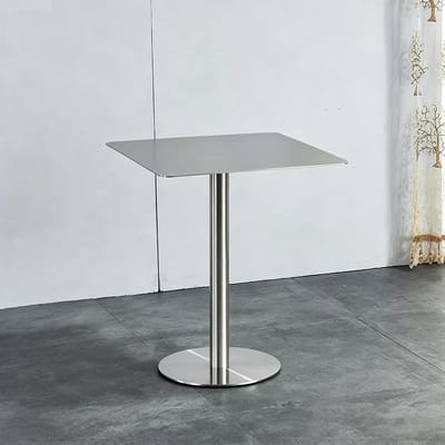 Keuken Bartafel - Hoge Eettafel - Ontbijten Borrelen - Roestvrijstalen Frame - 60x60x105cm - Zilver