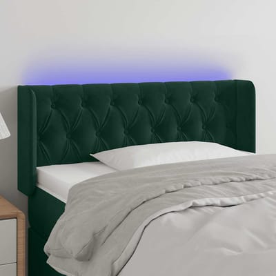 vidaXL - Hoofdbord - LED - 93x16x78/88 - cm - fluweel - donkergroen