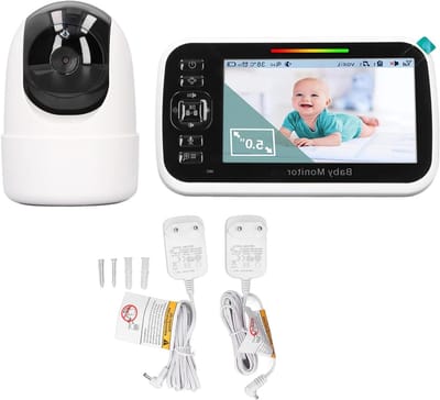 Baby Camera Monitor - Kind Bewaker - Veiligheid Thuis - Tweeweg Communicatie - 5 Inch Scherm - Wit